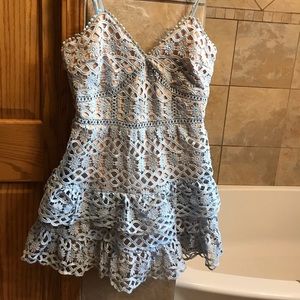 Lulus beauty and lace crochet dress